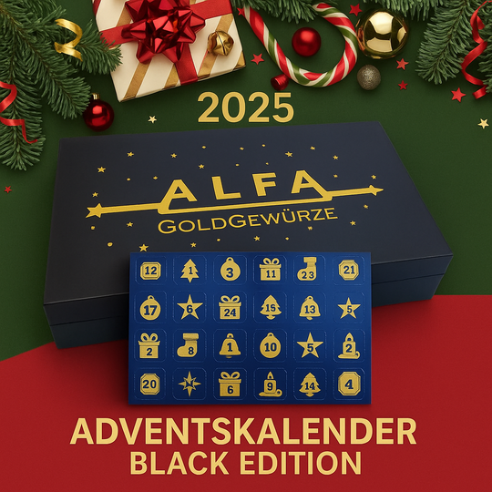 Gewürz Adventskalender Black Edition + Kochbuch